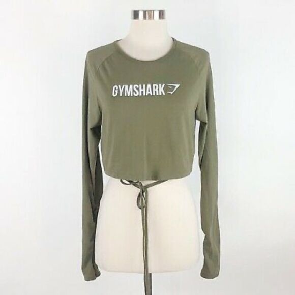 ✨HP✨Gymshark Ribbon Tie Long Sleeve Crop✨ - Picture 1 of 4